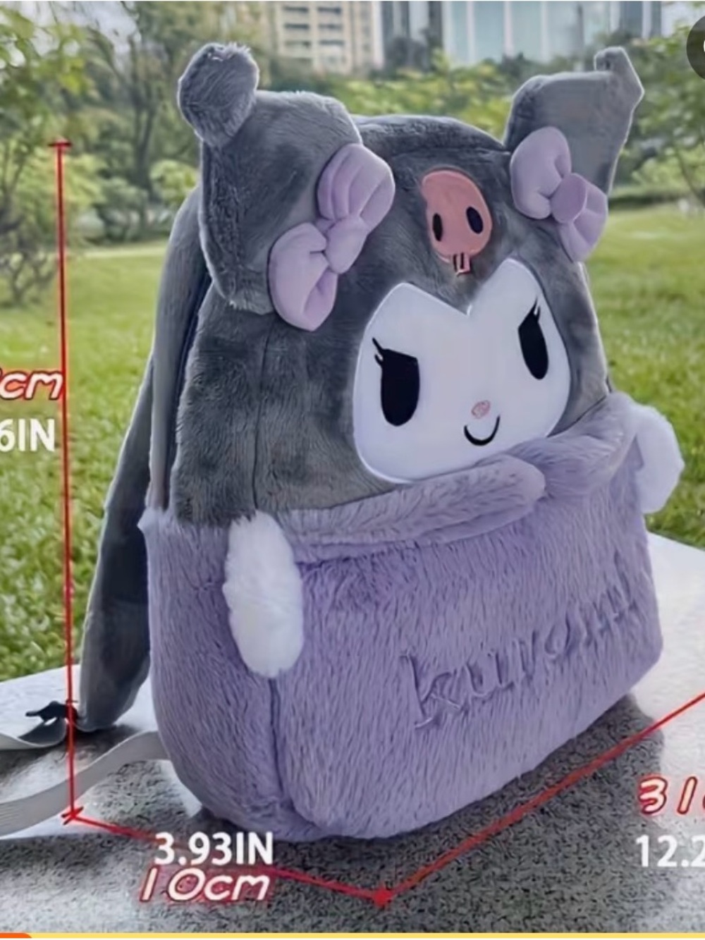Kuromi Plush Backpack/ Kawaii Bag - Picture 3 of 3